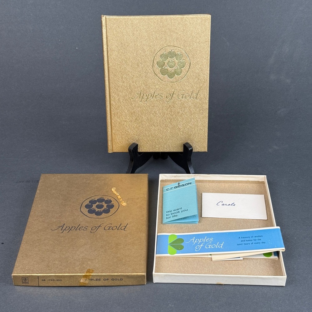 Apples of Gold Jo Petty CR Gibson 1962 Vintage Gold Hardcover Book Slipcase